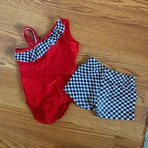 Leotard and short set